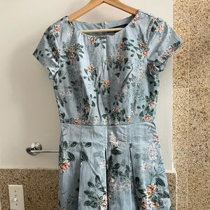 Floral French Connection Pleated A-Line dress